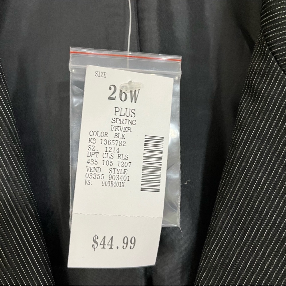 Studio 1940 Black Pinstripe Blazer Size 26W NWT - Picture 5 of 9